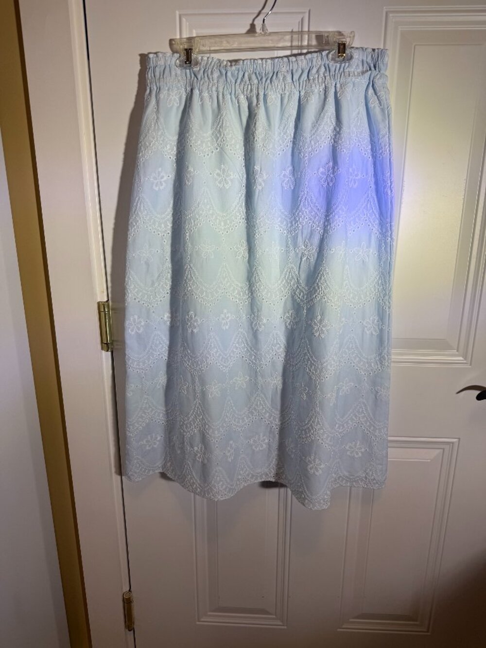 Pale Blue Jacquard Skirt